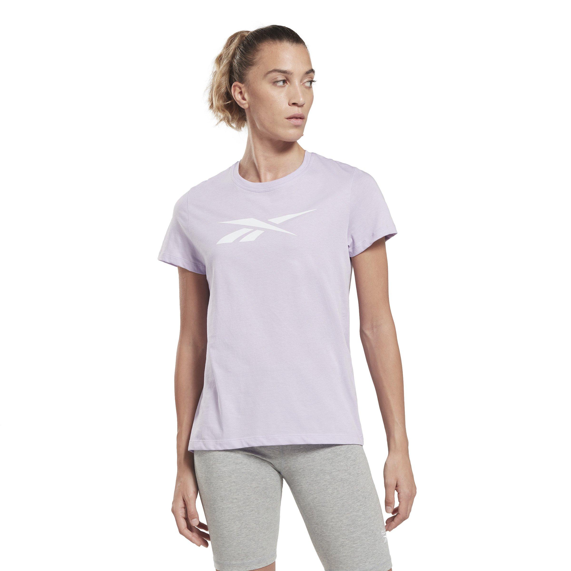 Reebok Women's Training Essentials Vector Tee- Purple - PURPLE